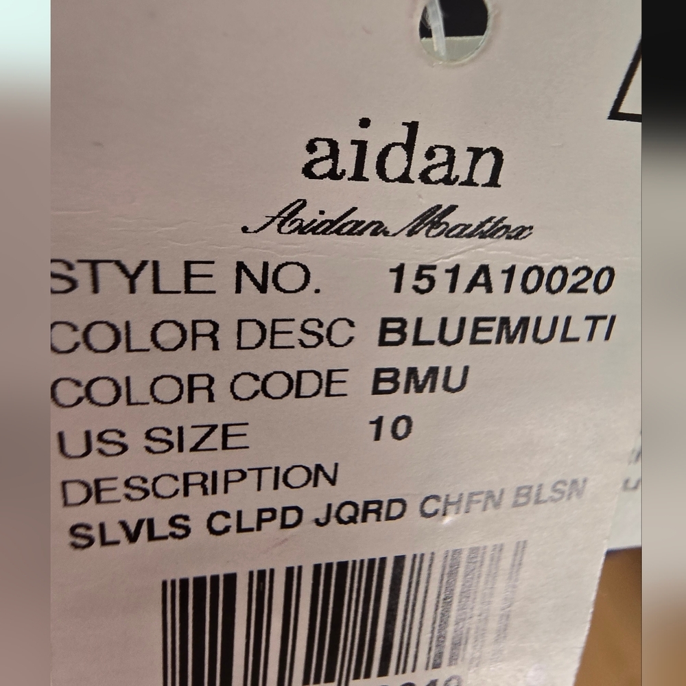 Aidan Mattox Black & Metallic Blue Cocktail Dress NWT - Picture 5 of 7